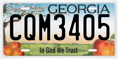 GA license plate CQM3405