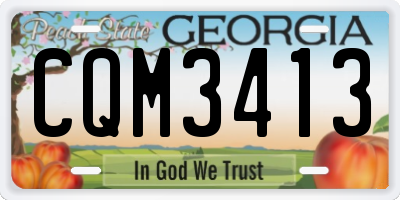 GA license plate CQM3413