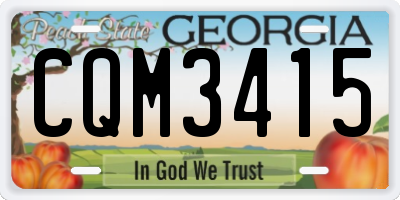 GA license plate CQM3415