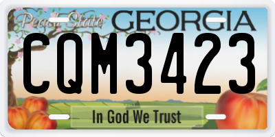 GA license plate CQM3423