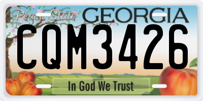 GA license plate CQM3426