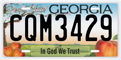 GA license plate CQM3429