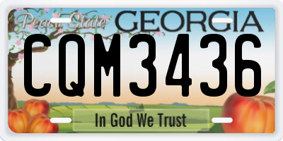 GA license plate CQM3436