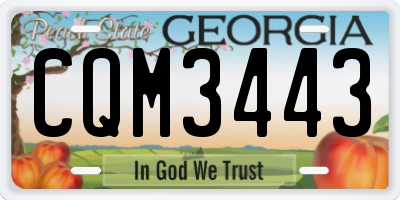 GA license plate CQM3443