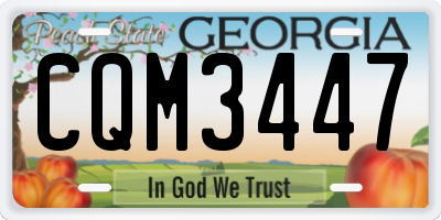 GA license plate CQM3447