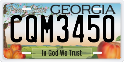 GA license plate CQM3450