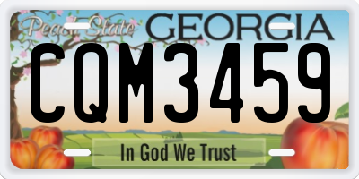 GA license plate CQM3459