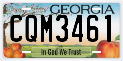 GA license plate CQM3461