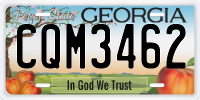 GA license plate CQM3462