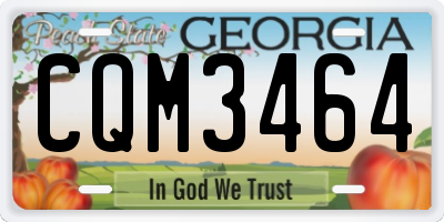 GA license plate CQM3464