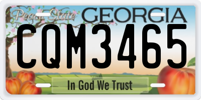 GA license plate CQM3465