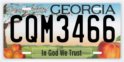 GA license plate CQM3466