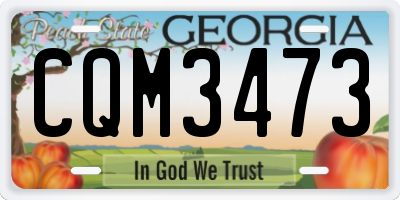 GA license plate CQM3473