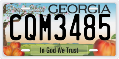 GA license plate CQM3485