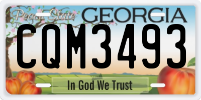 GA license plate CQM3493