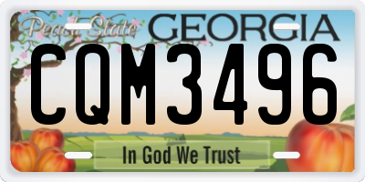 GA license plate CQM3496