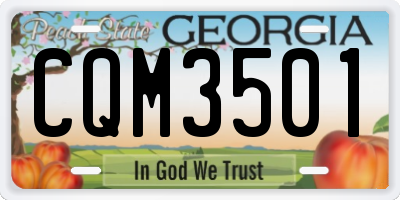 GA license plate CQM3501
