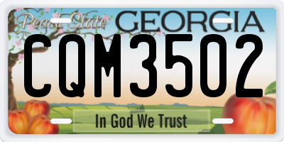 GA license plate CQM3502