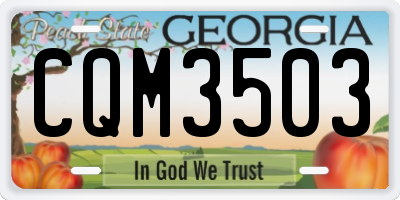 GA license plate CQM3503