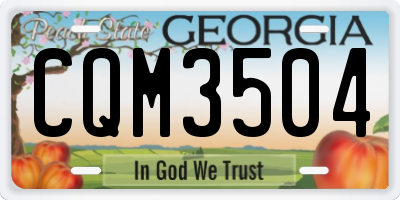 GA license plate CQM3504