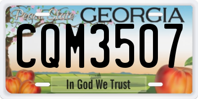 GA license plate CQM3507