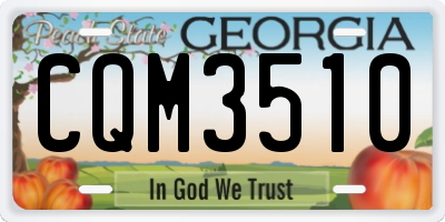 GA license plate CQM3510