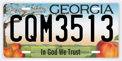 GA license plate CQM3513