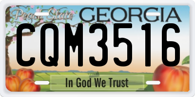 GA license plate CQM3516