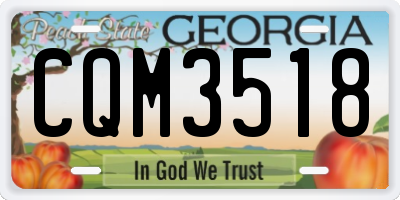 GA license plate CQM3518