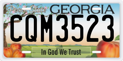 GA license plate CQM3523