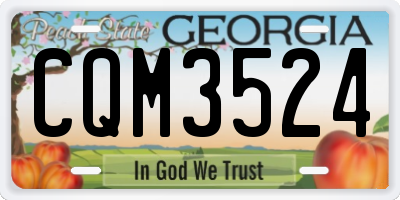GA license plate CQM3524