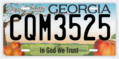 GA license plate CQM3525