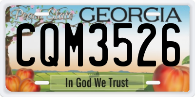 GA license plate CQM3526