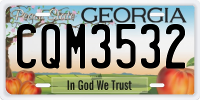 GA license plate CQM3532