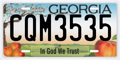 GA license plate CQM3535