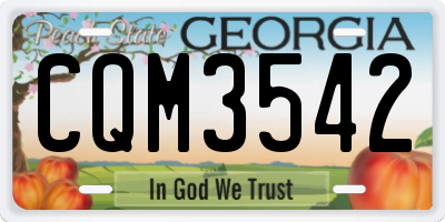 GA license plate CQM3542