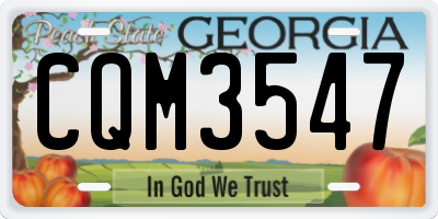 GA license plate CQM3547