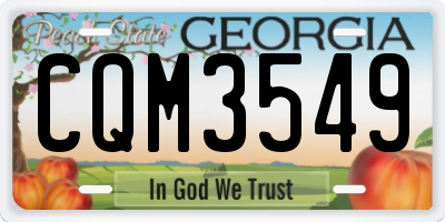 GA license plate CQM3549