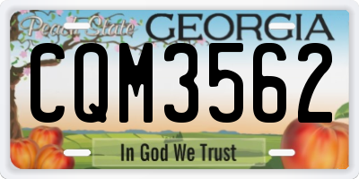 GA license plate CQM3562