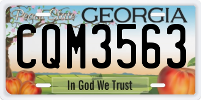 GA license plate CQM3563