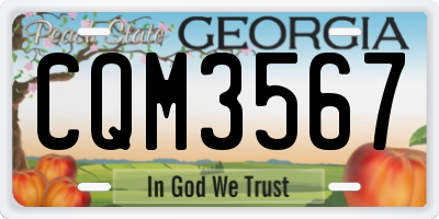 GA license plate CQM3567