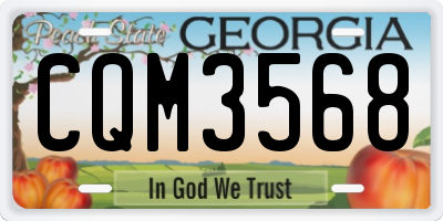 GA license plate CQM3568