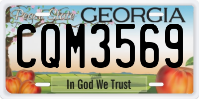 GA license plate CQM3569