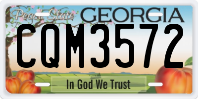 GA license plate CQM3572