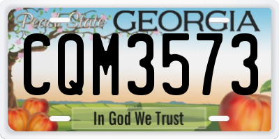 GA license plate CQM3573