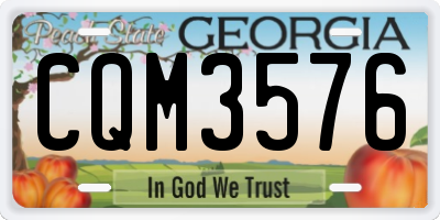 GA license plate CQM3576