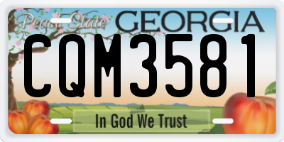 GA license plate CQM3581