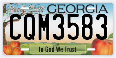 GA license plate CQM3583