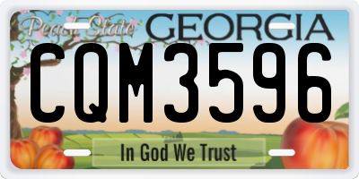 GA license plate CQM3596