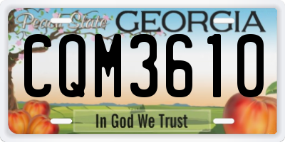 GA license plate CQM3610